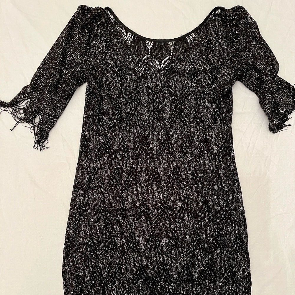 Jessica Simpson black formal/dress attire with fringes